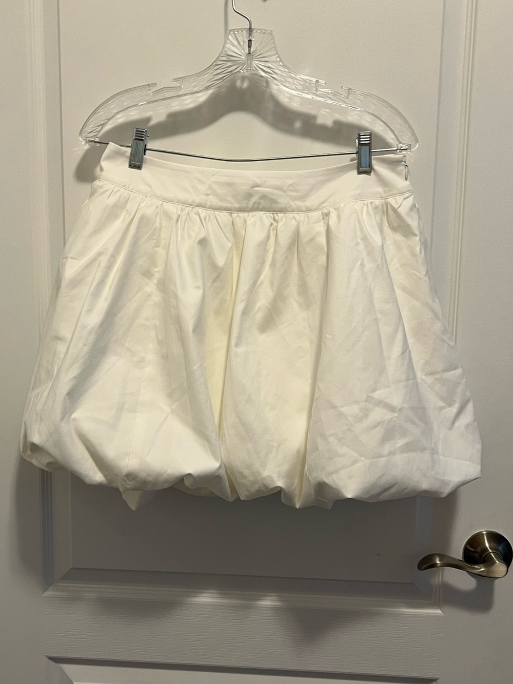 Cream Bubble Hem Mini Skirt - Women's